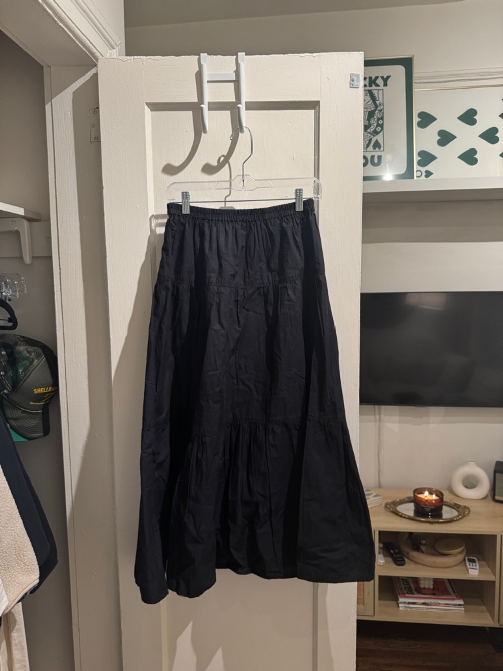 Aritzia Women's Black Tiered Maxi Skirt - Classic Everyday Style